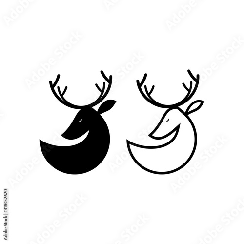 vector deer monoline simple logo design