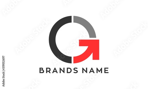 Abstract G arrow vector logo design