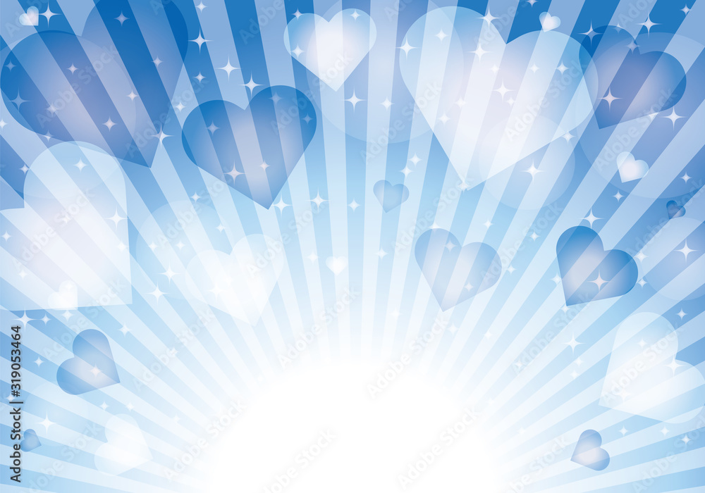 青色 ハート柄 背景素材 キラキラ Stock ベクター Adobe Stock