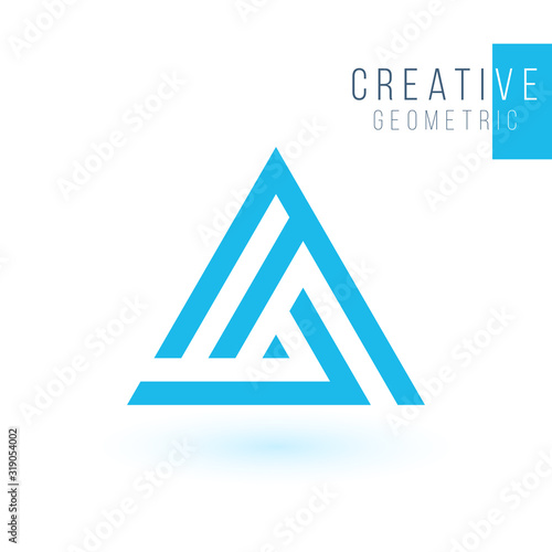 A Letter Logo design. Geometric triangle arrow template. Technology business identity concept. Creative corporate template. Stock Vector illustration isolated on white background.