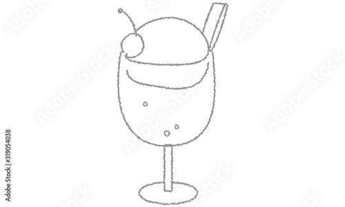 食べ物：ドリンク：メロンソーダのイラスト