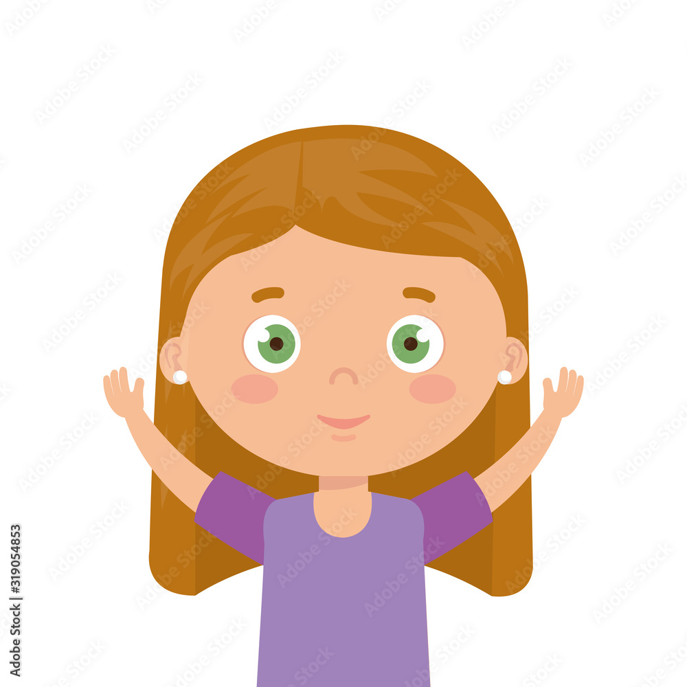 cute little girl with hands up cute little girl with hands up