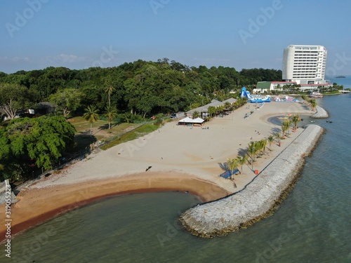 Port Dickson, Negeri Sembilan / Malaysia - January 25, 2020: The Hibiscus flower and stigma shaped hotels and resorts photo