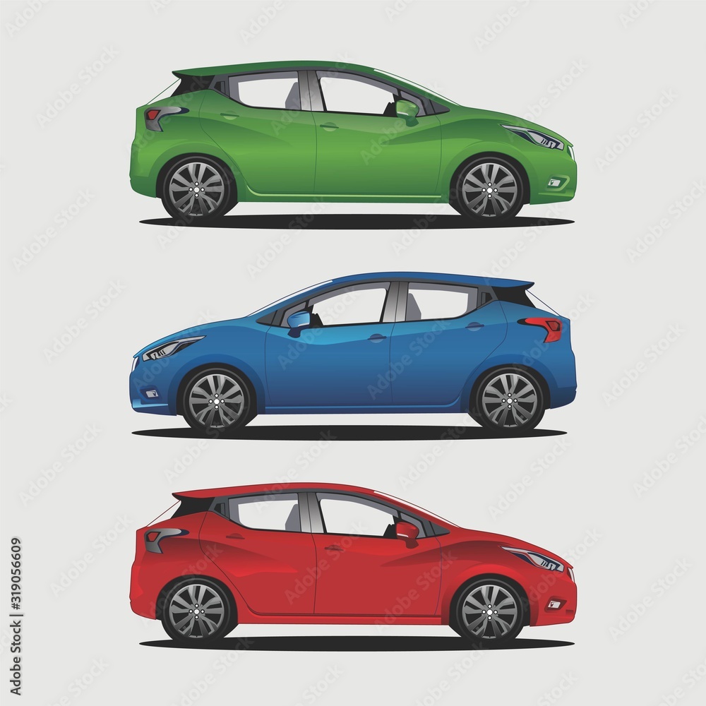 Modern City car colour illustration vector