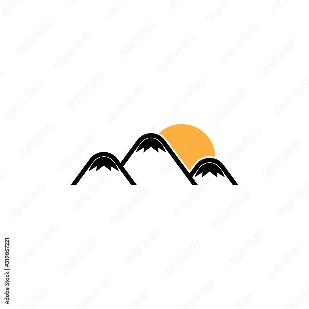 Naklejka premium Mountain logo template icon design