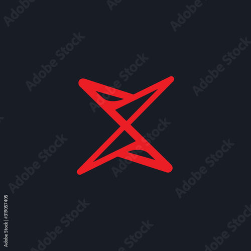 Abstract dynamic modern X letter initial logo template vector