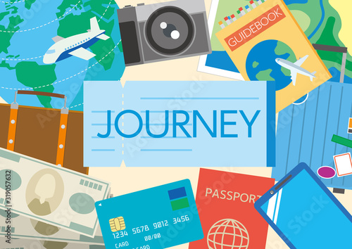 旅行　トラベル　ジャーニー　イメージ　アイテム　旅行道具