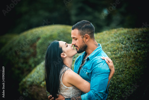 Expressing care and endearment. Enjoying nice weekend together. Romantic and love. Tenderness and intimacy. Romantic couple in love looking at each other.