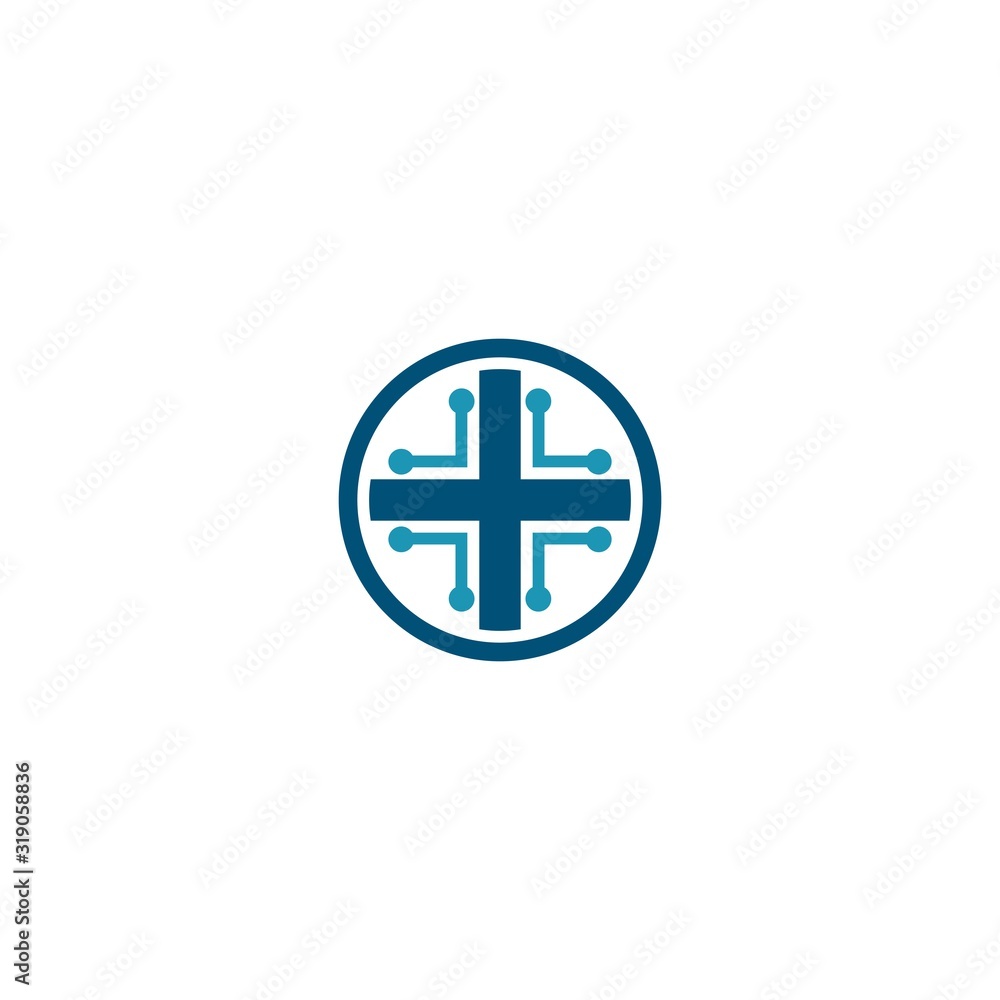 Health tech logo template icon design Health tech logo template icon design