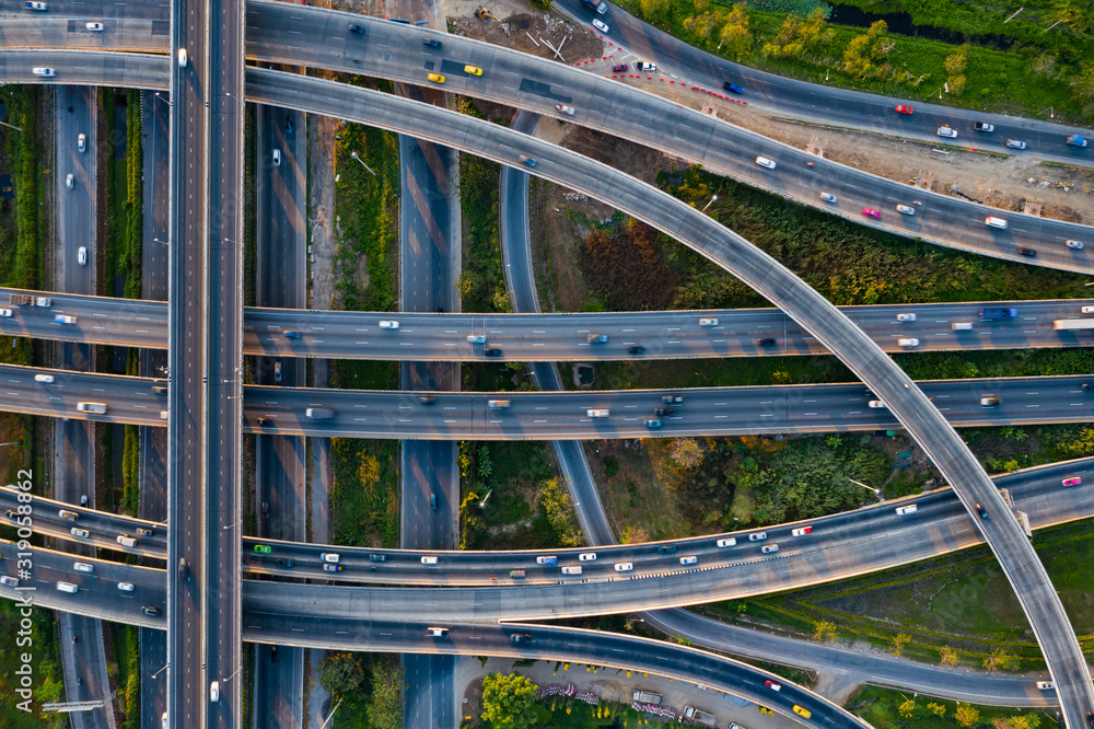 Road traffic in city at thailand .