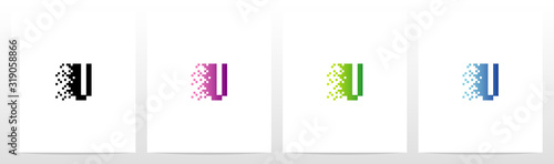 Pixel Eroded On Letter Logo Design V