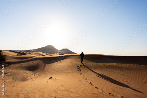 Scenic landscapes in Dubai desert on sunny day