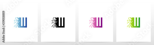 Pixel Eroded On Letter Logo Design W