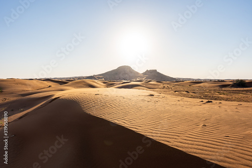 Scenic landscapes in Dubai desert on sunny day