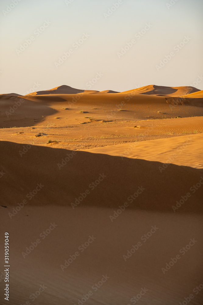Scenic landscapes in Dubai desert on sunny day