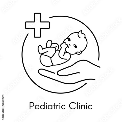 Newborn on Hand. Pediatric clinic. Isolated