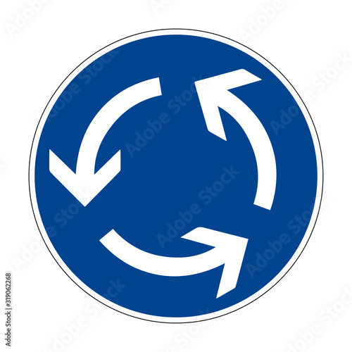Circular motion. Road sign of Germany. Europe. Vector graphics.