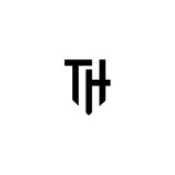 T H TH Initial logo design template