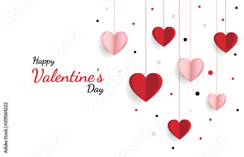 Happy valentine day. with creative love composition of the hearts. Vector illustration