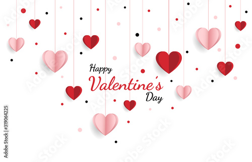 Happy valentine day. with creative love composition of the hearts. Vector illustration
