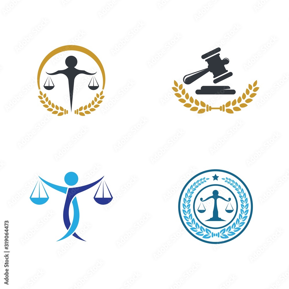 Justice and law logo vector icon Justice and law logo vector icon