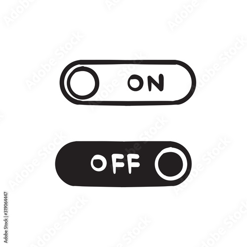 hand drawn On off icon. Switch button. Vector illustration. doodle style
