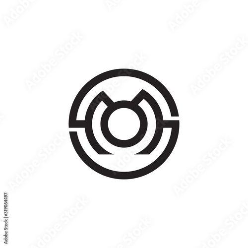 letter s m o symbol circle geometric line logo vector