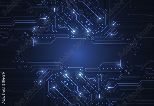 Carta da parati Abstract background with technology circuit board texture