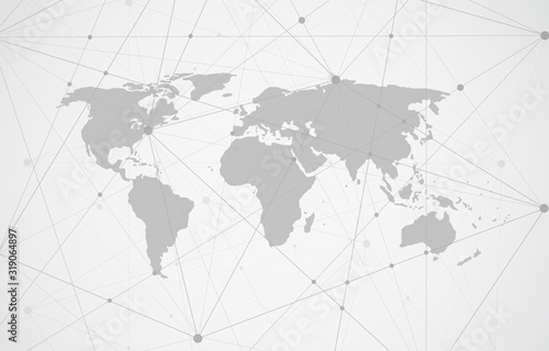 Global network connection. World map point and line composition concept of global business. Vector Illustration