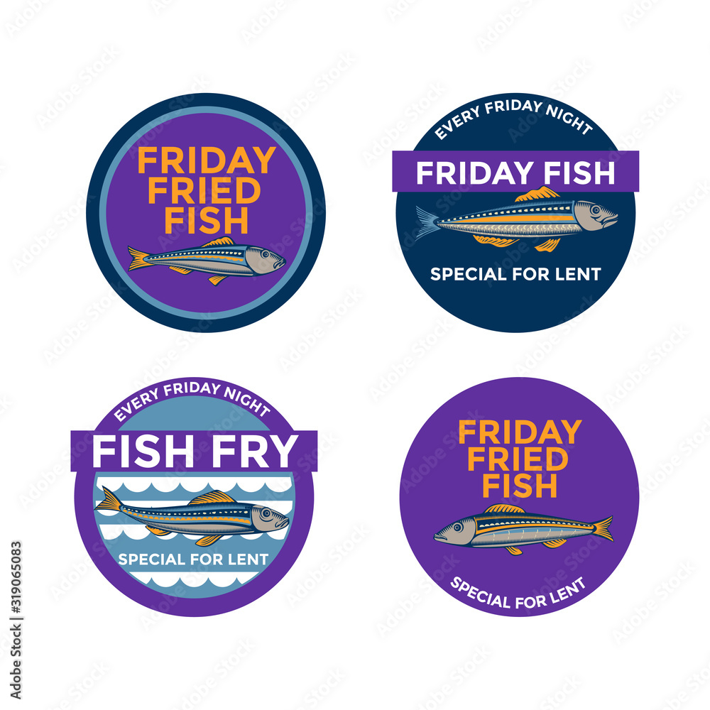 Illustration of Friday fried fish special for lent vector