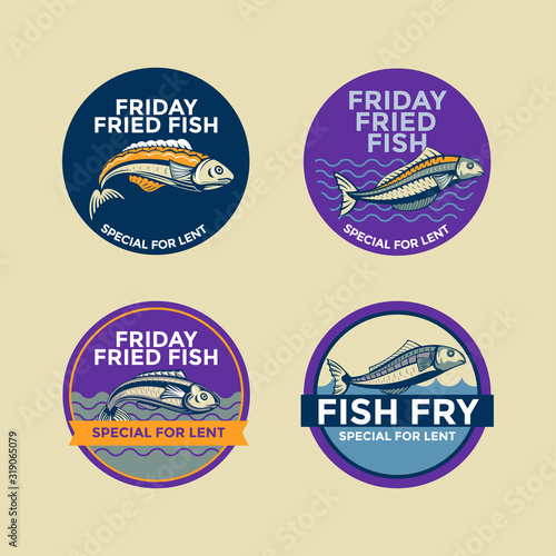Illustration of Friday fried fish special for lent vector