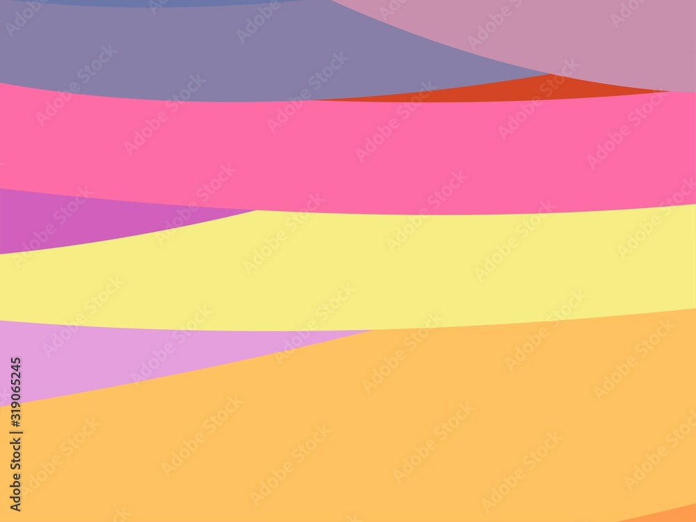 The Amazing of Colorful Art Yellow, Pink Purple, Orange, Abstract Modern Shape Background or Wallpaper