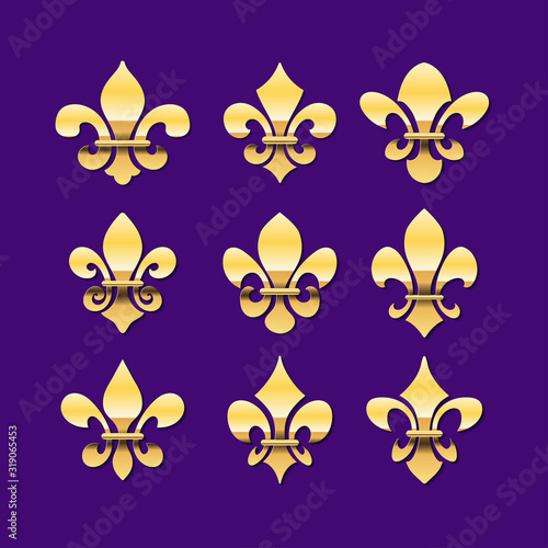 Gold Fleur De Lis Symbol Collection