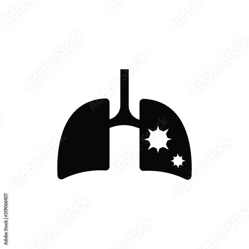 Virus in human lung silhouette vector