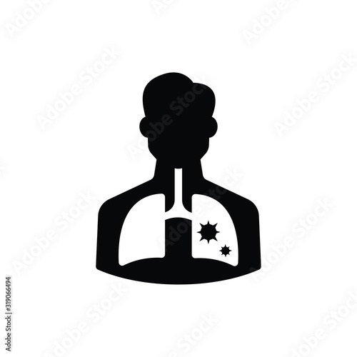Virus in human lung silhouette vector