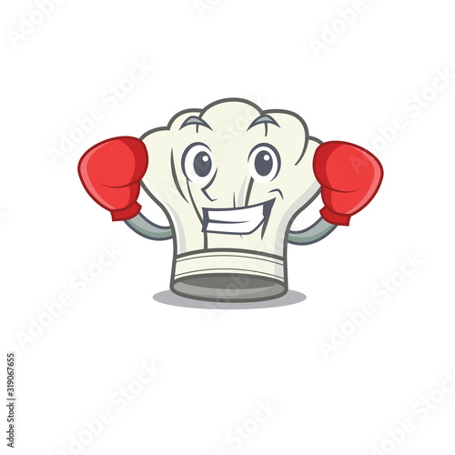 Sporty Boxing cook hat mascot character style