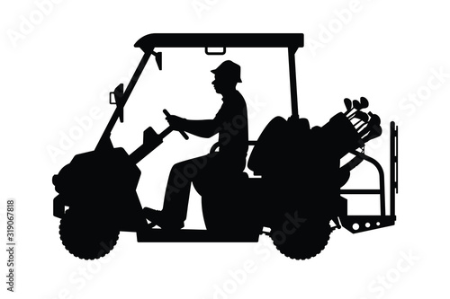 Golf car silhouette vector
