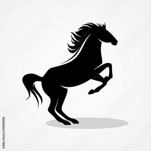 Horse standing on two paws icon for elemen design
