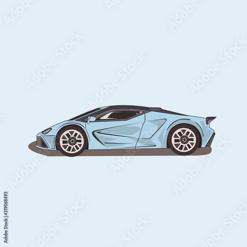vector illustration drift car isolated easy to edit