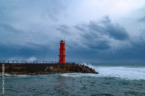 Lighthouse and Tide-Naksan, Yangyang, Gangwondo, Korea © wanmo