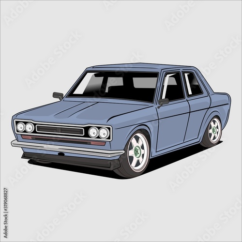 vector illustration saloon car classic retro