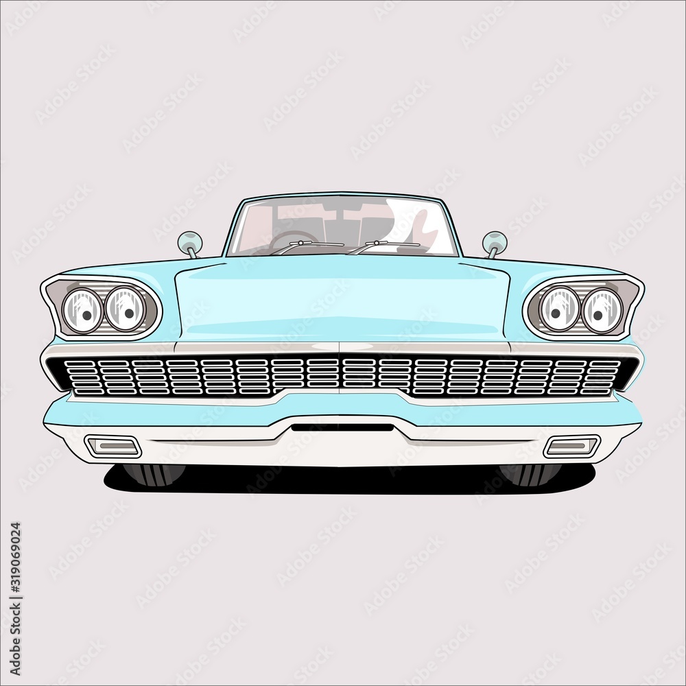 Cartoon vector illustration vintage retro car classic ferary