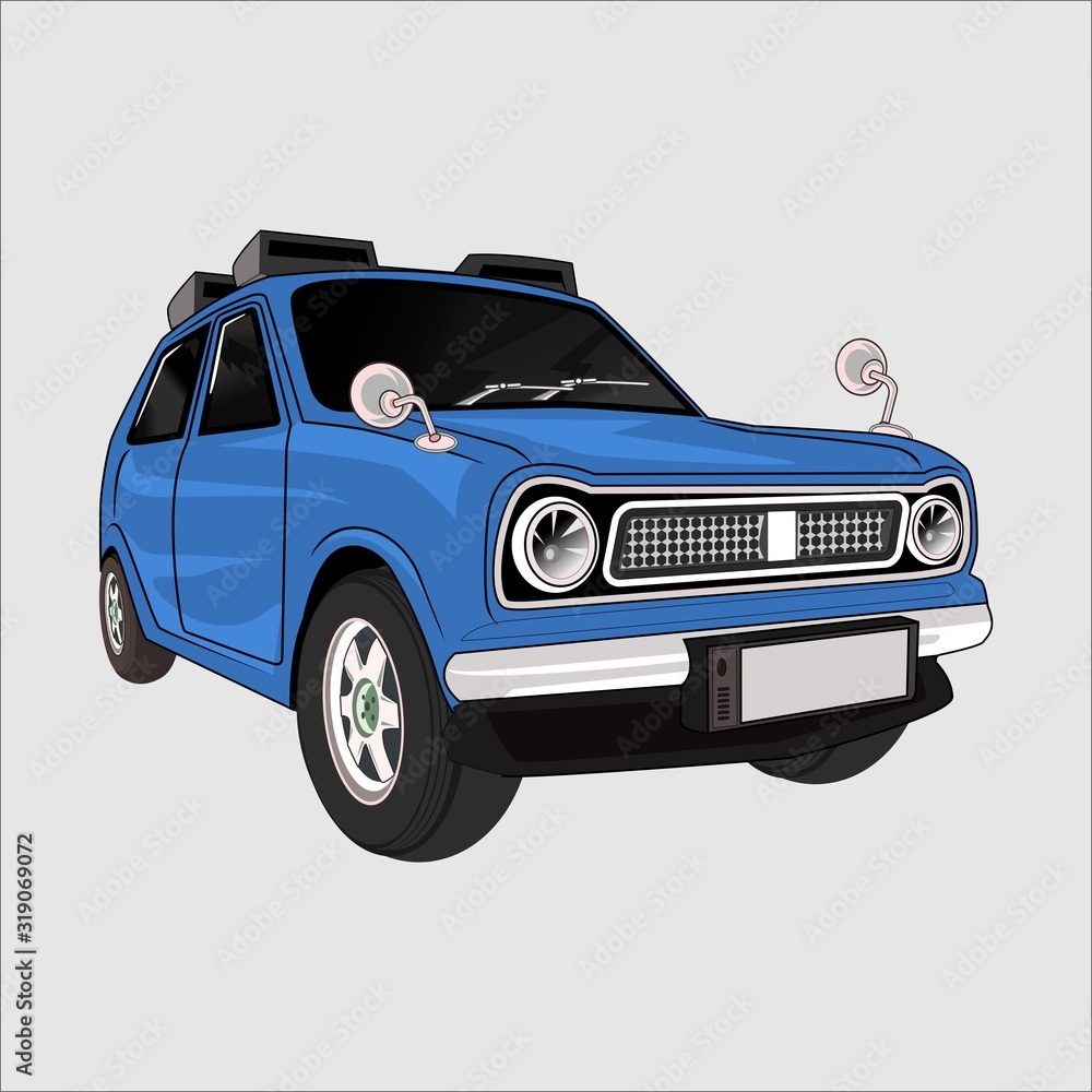 Cartoon vector illustration car saloon corolla Cartoon vector illustration car saloon corolla