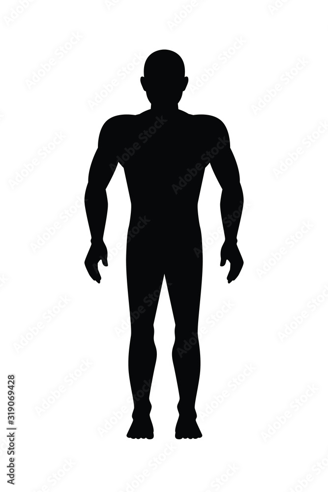 Standing man body silhouette vector Standing man body silhouette vector