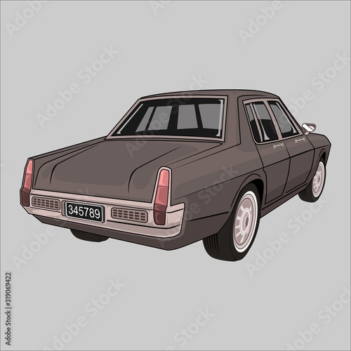 Cartoon vector illustration holden classic retro vintage car