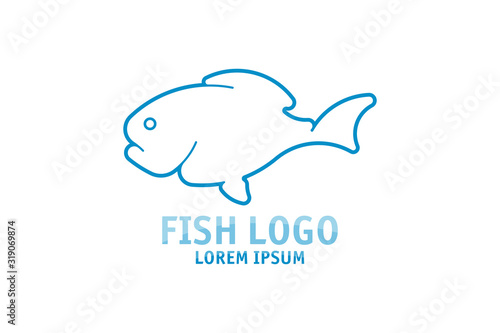 Fish Logo design vector template for sushi and seafood restaurant and shop. Flat vector illustration EPS 10