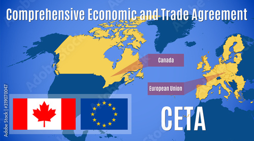 Map of the comprehensive Economic and Trade Agreement (CETA)