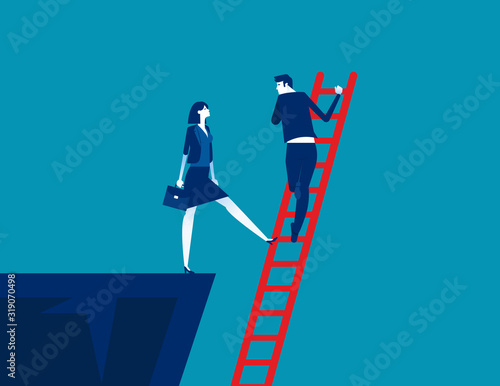 The business unethical competition. Concept business competitive vector illustration, Colleagues Betraying, Flat business cartoon style