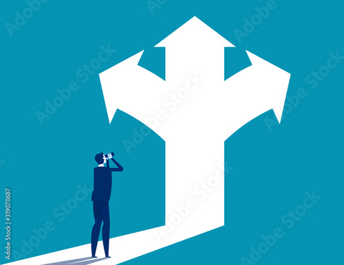 Career opportunity. Concept business self development vector design. Direction choosing.