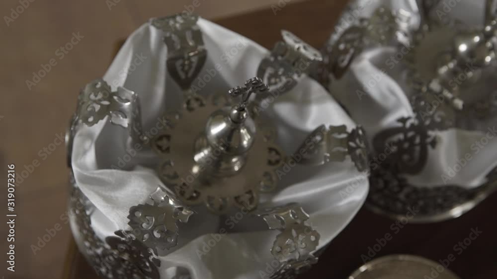 Silver crowns for church weddings. Silver crowns for church weddings.